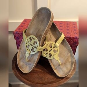 Tory Burch Miller Cloud Sandals - Lemon/Lime size 9.5